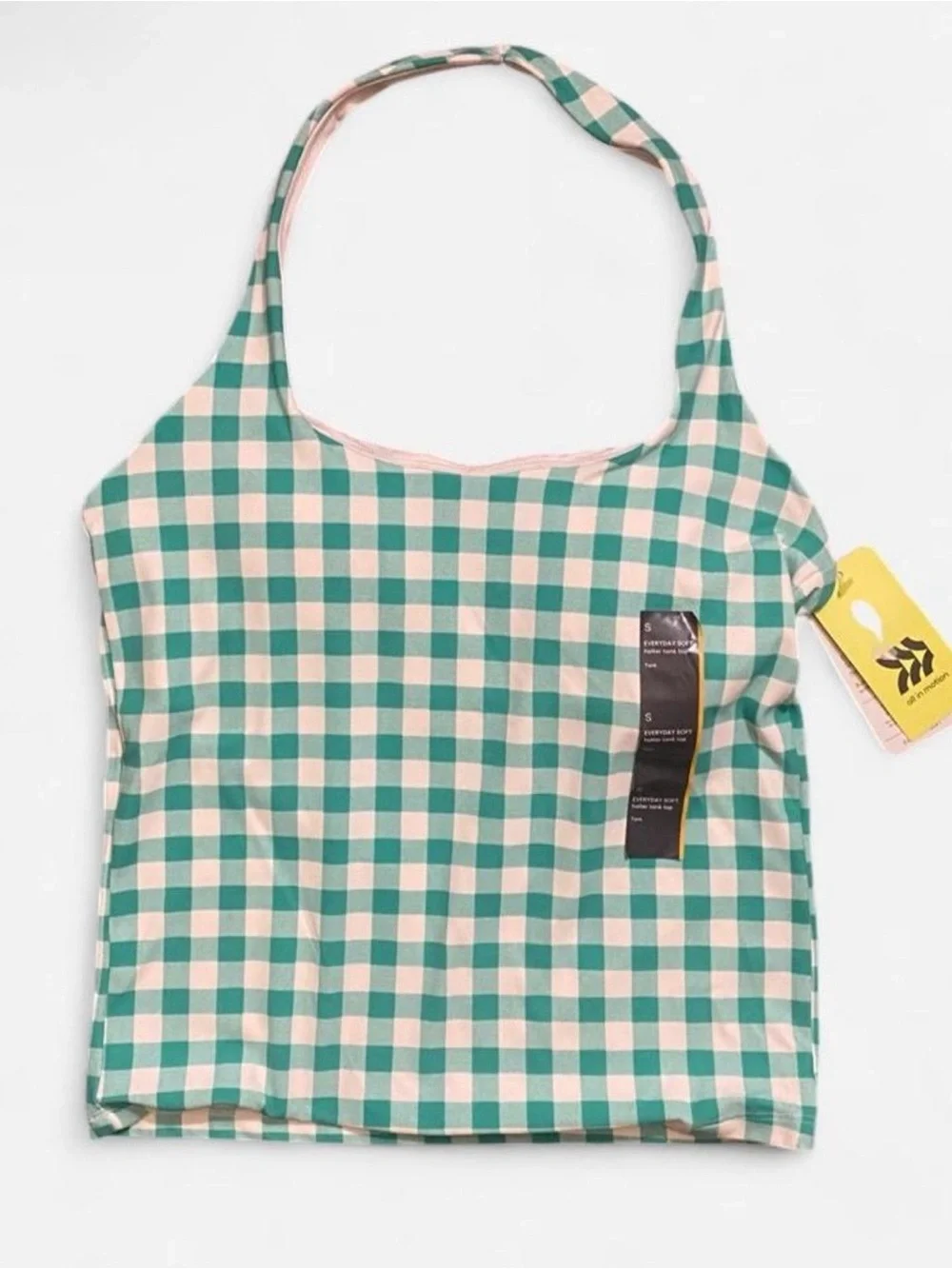 Green Gingham Halter Top